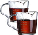 【送料無料】2個セット 水グラス ミルク コーヒー お酒 目盛り付きハンドル付き 計量カップ 70ML エスプレッソショットグラス バッカムク