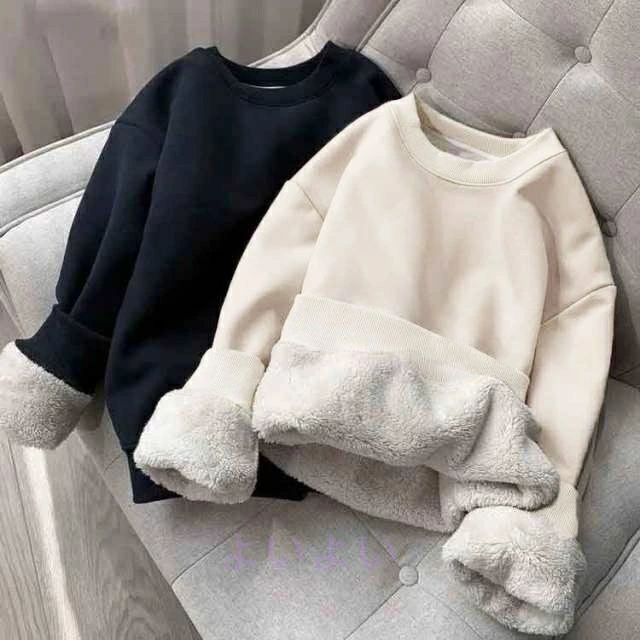 春 あったか パーカー スウェット カジュアル 暖かい 無地 部屋着 クルーネック プルオーバー 長袖 ル..