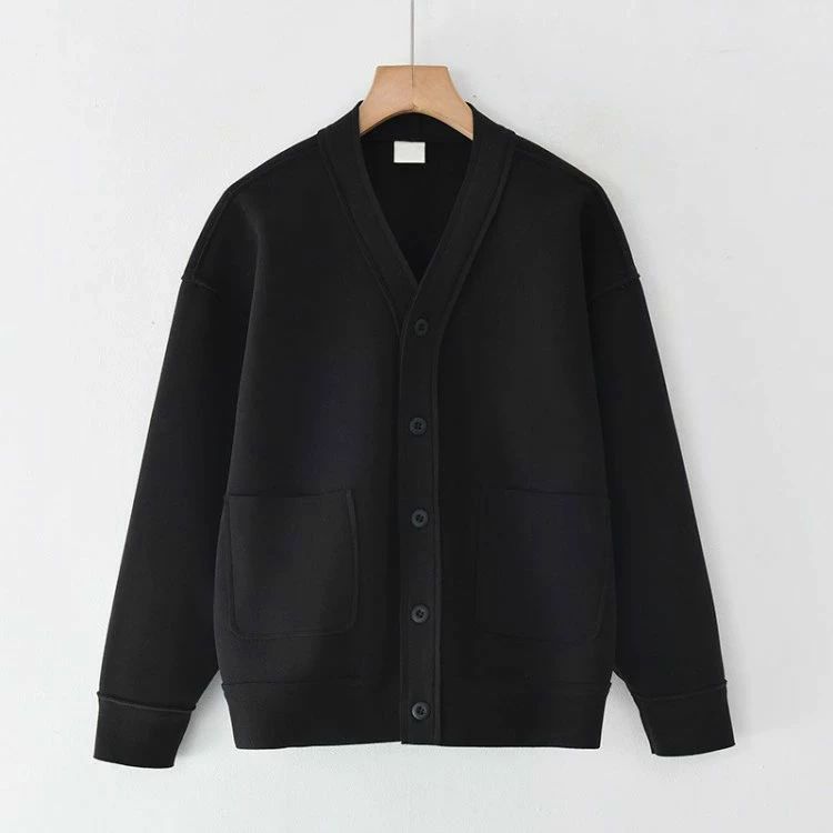 長袖 春 重 カットソー ジャケット パーカー 前開き ゆったり 羽織り ボタン 冬 トップス ビジネス 大きいサイズ 秋 ゆるい 大人 2