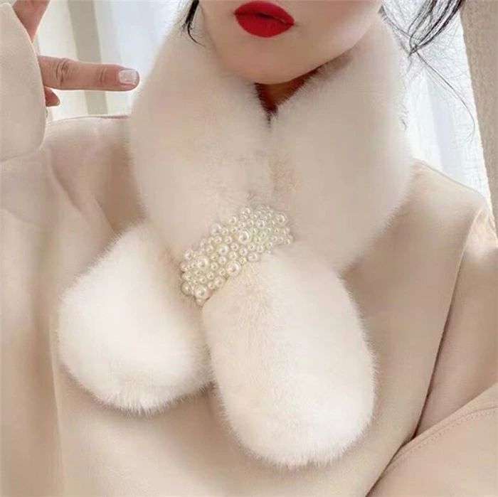 Rakuten - かわいい フェイクファー 暖かい 軽量 マフラー レッキスファー ふわふわ お洒落 マフラー やわらかい レディース マフラー 小