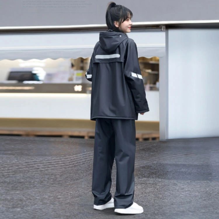 【送料無料】顔がぬれない おしゃれ 通勤 自転車 フェイスカバー 透明 つば付き レインコート レディース 上下セット レインウェア