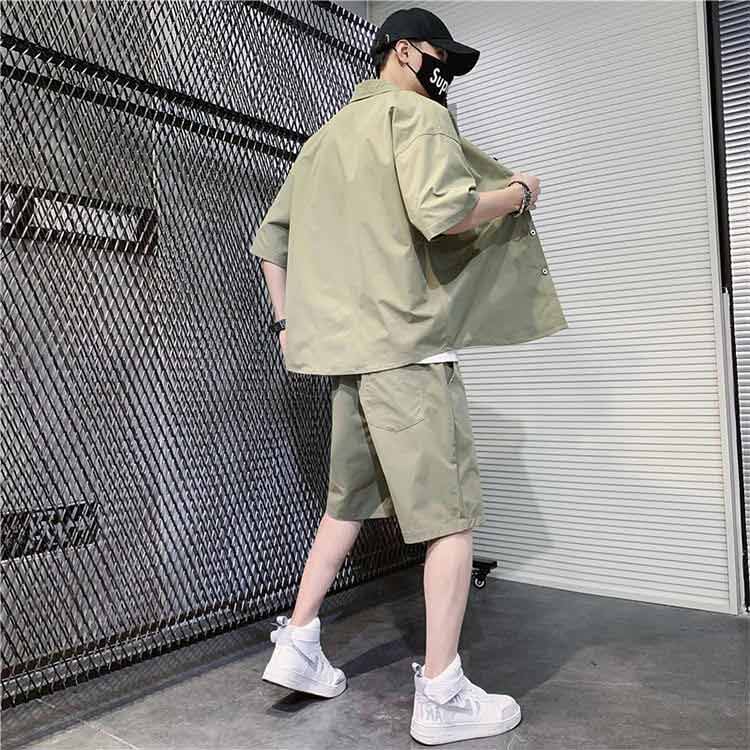 【送料無料】tシャツ おしゃれ セットアップ ハーフパンツ シャツ カジュアル 夏服 ショートパンツ シャツ 半袖 メンズ 上下セット