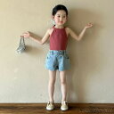 【送料無料】女の子のベスト 2025 夏の新スタイルベーシックタンクトップ子供のための 2~7 歳の少女ノースリーブトップストレンディな