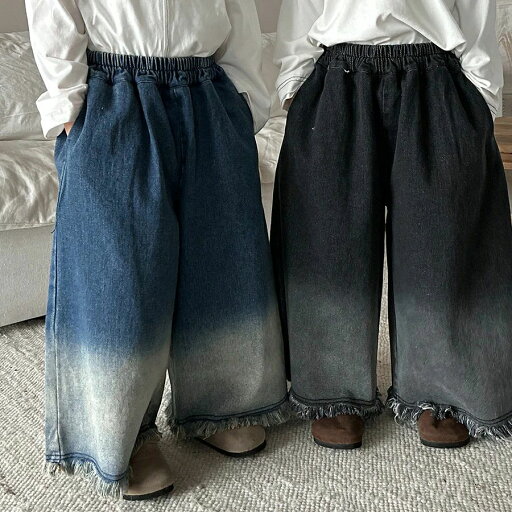 【送料無料】子供の春の新作は、古いジバンズで作る男女の赤ちんの毛の縁のラッパのストレートパンツ 【送料無料】子供の春の新作は、古いジバンズで作る男女の赤ちんの毛の縁のラッパのストレートパンツ