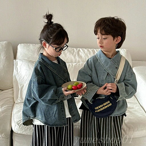 【送料無料】子供春新作長袖デニムシャツ男女赤ちんぷるぷるいジャケトジャケト 【送料無料】子供春新作長袖デニムシャツ男女赤ちんぷるぷるいジャケトジャケト
