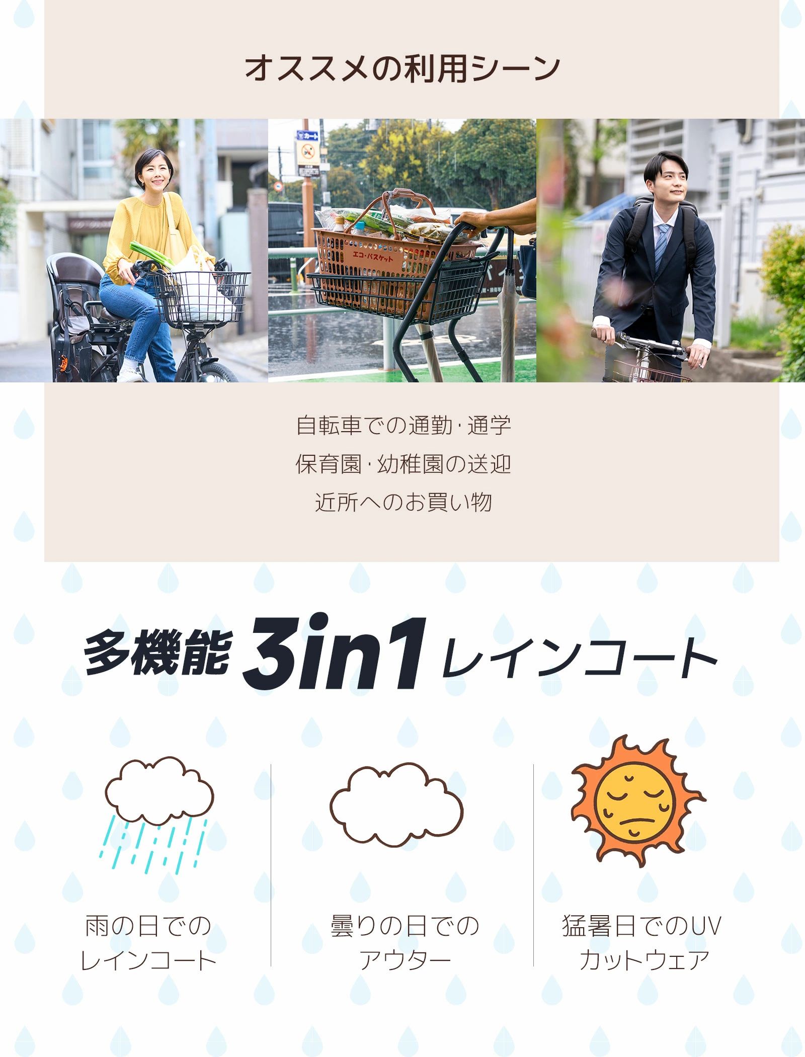 【ヘルメットに対応】レインコート レディース レインコート 自転車 かっぱ 通学 かっぱ リュック カッパレインコート レインポンチョ 二重ツバ 超撥水 反射テープ リュック対応 ポケット付