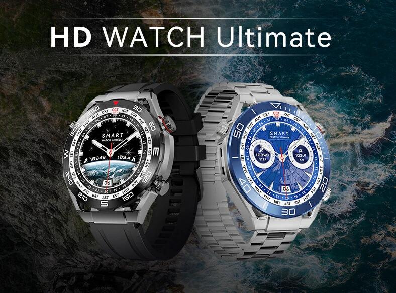 【2種バンド付き コンパス搭載】スマートウォッチ 丸型 1.52インチ大画面 iPhone/Android対応 ビジネスSmart Watch Bluetooth通話機能 スポーツウォッチ 100種類の運動モードSMS/Twitter/Facebook/Lineなど通知 スマートウォッチ 初心者おすすめプレゼント父の日ギフト