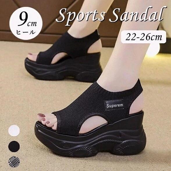 スポーツサンダル 厚底 レディース 厚底サンダル 美脚効果 歩きやすい コンフォート サンダル ビーチサ..