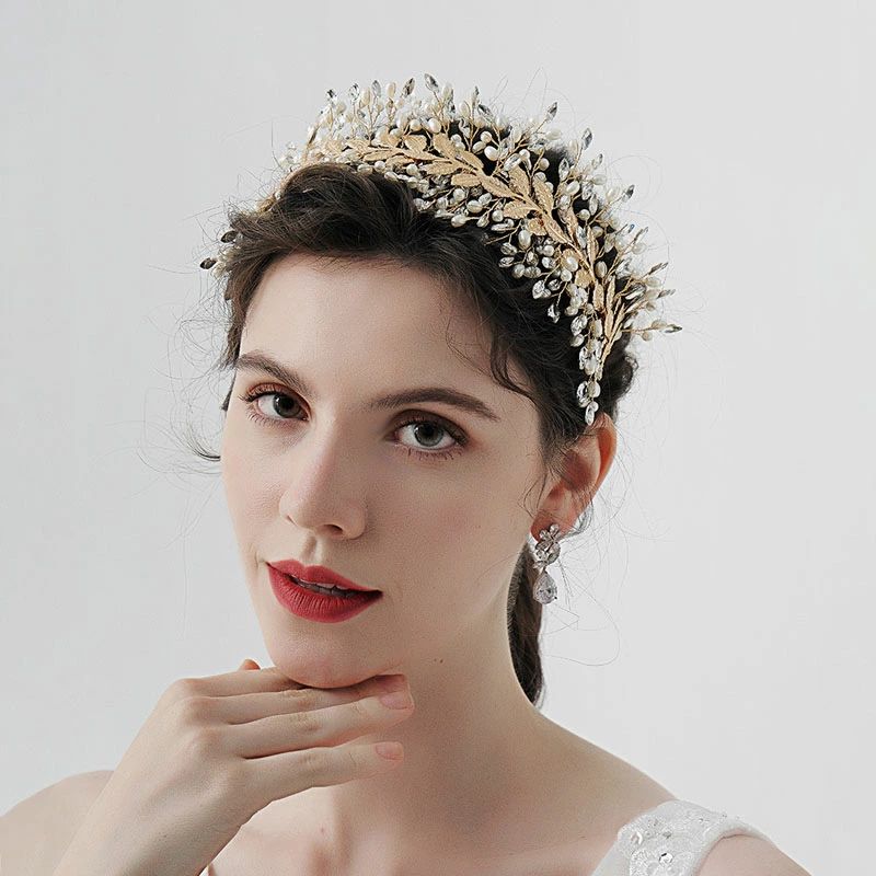 誕生日 演奏会 発表会 二次会 前撮り 結婚式 王冠 小枝 リーフ クラウン ティアラ カチューシャ