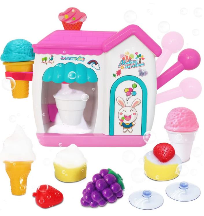 ごっこ遊び お店屋さん ソフトクリームメーカー アイスクリーム 水遊び 泡遊び ふわふわ泡 おふろおもちゃ