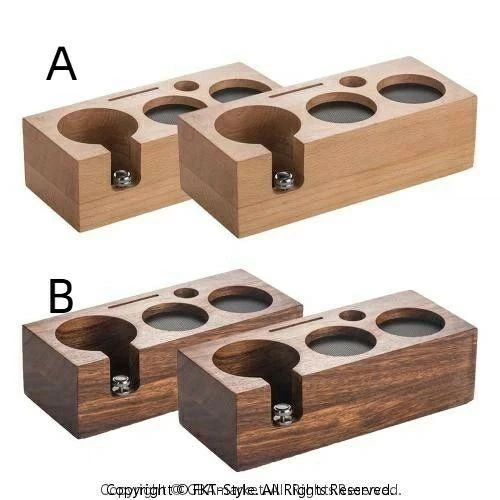 コーヒーフィルタータンパーホルダーエスプレッソタンパーマットスタンド木製サポートベース耐久性のあ..