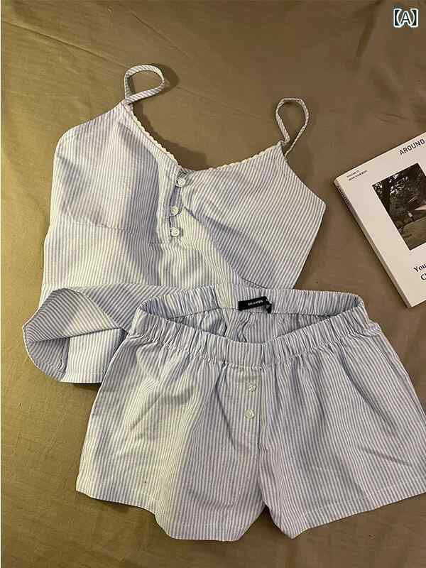 ルームウェア ノー 部屋着 ルームウェア ノー 部屋着 BM スタイル 和風 ガール コントラスト ストライ..