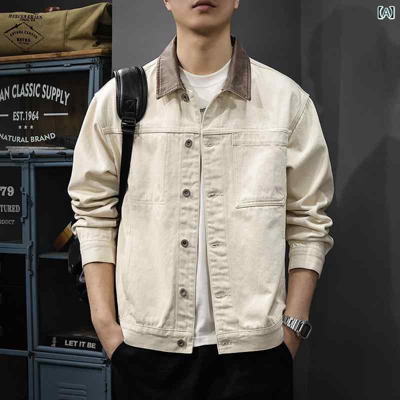 紳士服 男性用 シンプル ファッション コントラ 秋冬 アメリカン かっこいい 春夏 オシャレ 服 韓国 ク..