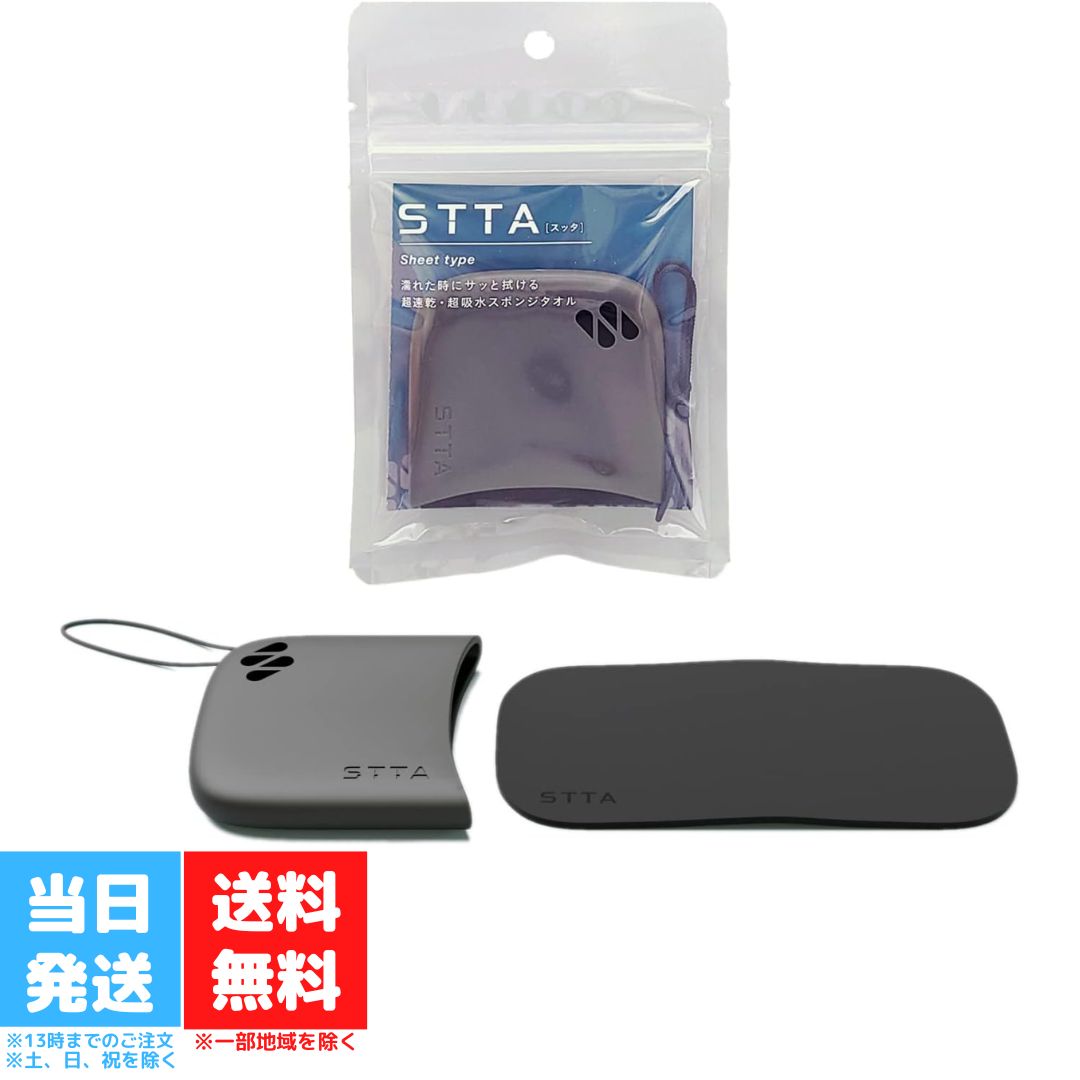 アイオン STTA シートタイプ ダークグレー 折り畳み タオル 超速乾 超吸水 専用ケース 携帯用 防災 キャンプグッズ 送料無料のサムネイル