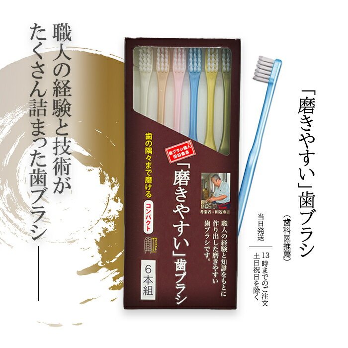 磨きやすい 歯ブラシ 先細 田辺重吉考案 歯ブラシ職人 ライフレンジ 6本組 ハブラシ 歯磨き 歯みがき ..