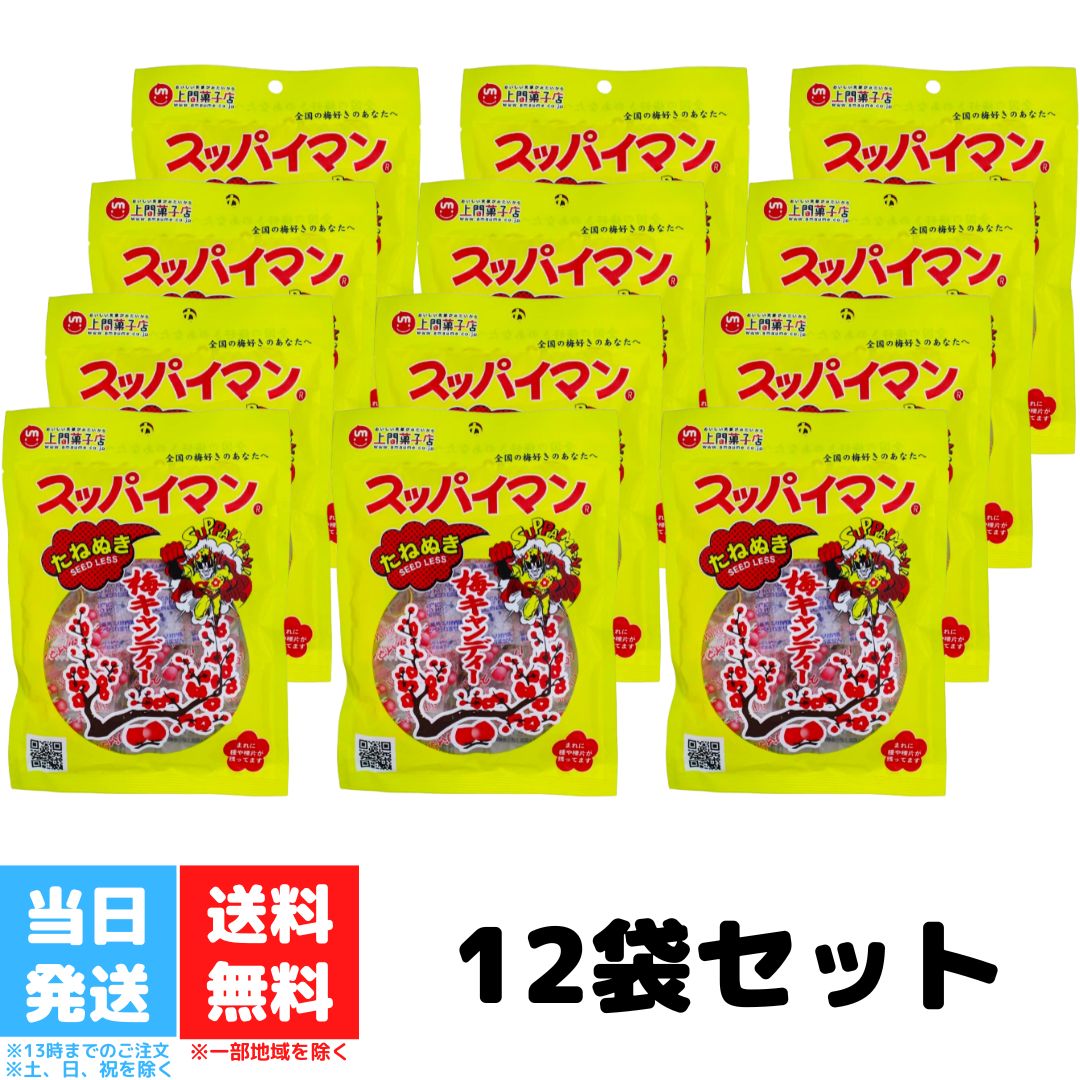 上間菓子店 スッパイマンキャンディー たねぬき 10個入 12袋セット 梅キャンディー キャンディー ...