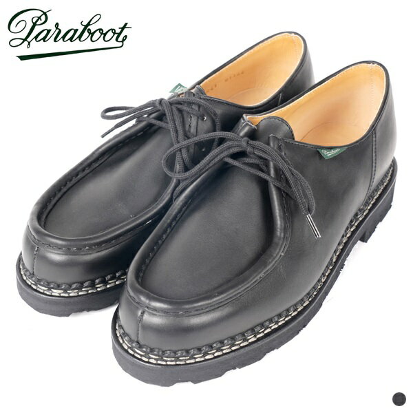 パラブーツ ミカエル 715604 【 Paraboot 】 MICHAEL NOIR チロリアン シューズ モカシン 革靴 リスレザー フランス製 noir ブラック 黒 mens メンズ ladys レディース 男性 カジュアル ノルヴェイジャン製法