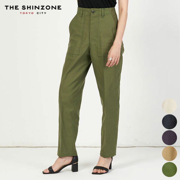 シンゾーン Shinzone ベイカー パンツ 15AMSPA18 BAKER PANTS パンツ ボトムス レディース ハイウエスト センタープレス ワーク ミリタリー 日本製 綿 定番 人気 THE SHIN ZONE オリーブ カーキ ネイビー ベージュ P0 32 34 36 38 40 