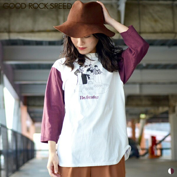 【 SALE / セール 】【 グッド ロック スピード 】 イエロー サブマリン 19yls004w 【 GOOD ROCK SPEED 】 YELLOW SUBMARINE THREE QUARTER SLEEVE PRINT T SHIRTS バンド Tシャツ ロック プリント レディース the beatles 映画 アニメ