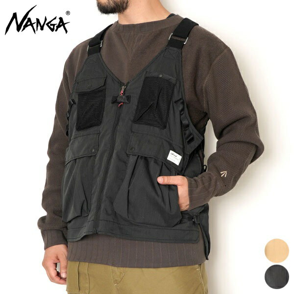 ナンガ NANGA タキビ リップストップ フィールド ベスト N11D TAKIBI RIPSTOP FIELD VEST トップス メンズ レディース アウトドア 難燃素材 キャンプ 焚き火 重ね着 ギア おしゃれ 春 夏 オールシーズン 黒 ブラック ベージュ M L [ 2023 春 夏 秋 冬 ]