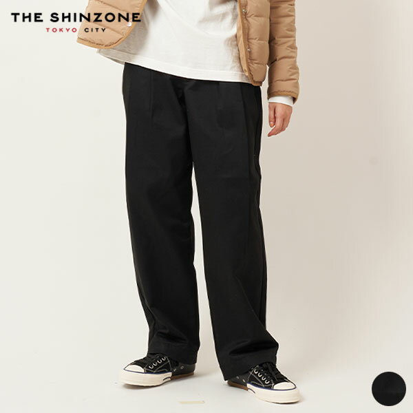 シンゾーン トム ボーイ パンツ 20AMSPA64 Shinzone TOM BOY PANTS レディース LADIES 女性用 ボトムス ブラック 黒 ブルー スラックス 定番 ツータック ワイド きれいめ カジュアル オフィス ツータック ハイウエスト 日本製