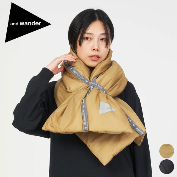 【SALE 5％OFF】アンドワンダー and wander プリマロフト リップ マフラー 5743287024 PRIMALOFT rip muffler 小物 メンズ レディース ユニセックス シンプル カジュアル デイリー 撥水素材 中綿 耐久性 ロフト性 ナイロン ブラック F 2023 FW 秋 冬