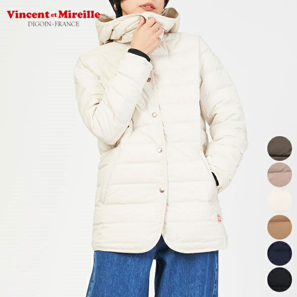 【SALE 40％OFF】ヴァンソン エ ミレイユ Vincent et Mireille ステッチレス ダウン ジャケット フード デタッチャブル VM232SD26010 STITCHLESS DOWN JKT HOOD DETACHABLE トップス アウター レディース カジュアル フード 軽量 2023 FW 春 秋 冬