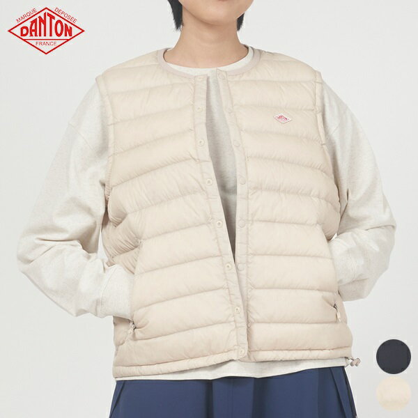 ダントン DANTON インナー ダウン クルーネック ベスト DT-A0002 NNF WOMEN'S INNER DOWN CREWNECK VEST ライトアウター ジレ レディース シンプル カジュアル ナイロン ダウン フェザー [ 2023 FW 春 秋 冬 ] 【クーポン対象外・ご利用後も適用前の価格にて販売】のサムネイル