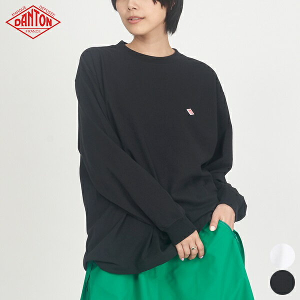 ダントン DANTON メンズ 長袖 Tシャツ DT-C0200 TCB MEN'S PLAIN LONG SLEEVE T-SHIRT ロンT 無地 ロゴ ワッペン ロングスリーブ シンプル ラフ カジュアル ホワイト ブラック S〜XL [ 2023 FW 春 秋 冬 ]【クーポン対象外・ご利用後も適用前の価格にて販売】のサムネイル