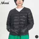 [クーポン 対象]【SALE 10％OFF】ナンガ NANGA レディース インナー ダウン カーディガン ウィメンズ ND2242-1B314 INNER DOWN CARDIGAN (WOMEN) ライト アウター シンプル アウトドア Vネック ノーカラー リサイクル ナイロン ブラック WS WM WL [ 2023 FW 秋 冬 ]