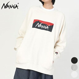 【SALE 20％OFF】ナンガ NANGA エコ ハイブリッド ボックス ロゴ スウェット シャツ NW2311-1F201 ECO HYBRID BOX LOGO SWEAT SHIRTS トップス トレーナー メンズ レディース ユニセックス 長袖 プリント ホワイト グレー ブラック M L [ 2023 FW 春 秋 冬 ]