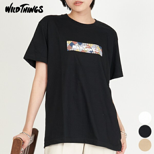 【SALE 40％OFF】ワイルドシングス WILD THINGS パターン ボックス ロゴ T WT23046K PATTERN BOX LOGO トップス 半袖 Tシャツ メンズ レディース ユニセックス カジュアル プリント コットン ブラック ホワイト ベージュ [ 2023 SS 春 夏 ]