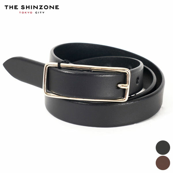 シンゾーン Shinzone スレンダー レザー ベルト 15AMSIT55 SLENDER LEATHER BELT 牛革 レザー 本革 ブラウン ブラック 細幅 フリー シンプル レディース 細目 THESHINZONE 日本製 ブラック ブラウン 92.5cm 