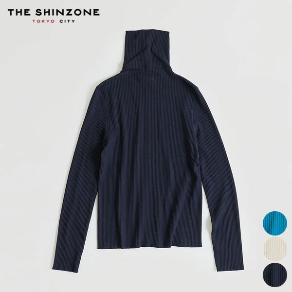 【24SS新作】シンゾーン SHINZONE ハイネック リブ トップス 24SMSCU05 HIGH NECK RIB レディース インナー 長袖 コットン レイヤード シンプル 薄手 ネイビー ターコイズ ホワイト フリー [ 2024 SS 春 夏 秋 冬 ]