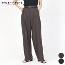 [クーポン対象]【24SS新作】シンゾーン SHINZONE ピン ストライプ スラックス 24SMSPA07 PIN STRIPE SLACKS ボトム パンツ レディース カジュアル ワンタック ピンストライプ 日本製 ウール ポリエステル ブラウン ブラック 32 34 36 [ 2024 SS 春 夏 秋 冬 ]