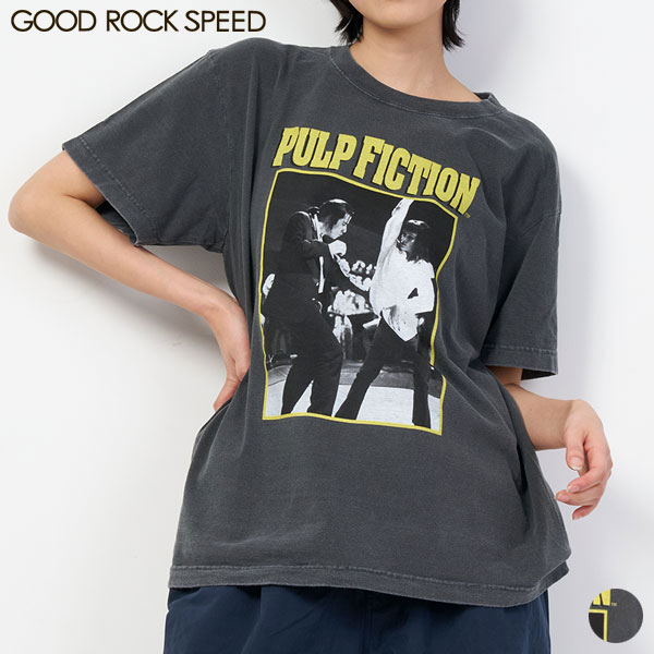 楽天GOOD DEAL[クーポン 対象]【24SS新作】グッド ロック スピード GOOD ROCK SPEED PULP FICTION 24PFC005W パルプ フィクション Tシャツ トップス 半袖 レディース シンプル カジュアル グラフィック プリント ややゆったりサイズ 映画T コットン チャコール [ 2024 SS 春 夏 ]