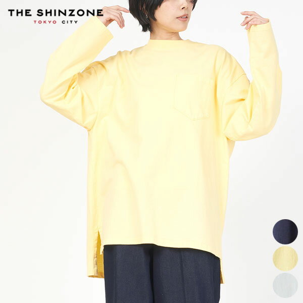 【24SS新作】シンゾーン SHINZONE サイド スリット ロング T 24SMSCU02 SIDE SLIT LONG TEE トップス カットソー ロンT 長袖 レディース シンプル カジュアル トラッド コットン 綿 日本製 ホ…