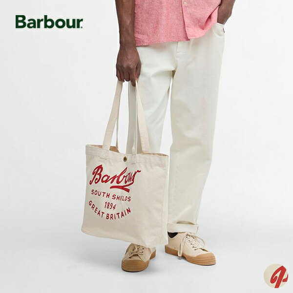 バブアー Barbour barbour スクリプト トート バッグ script tote bag メンズ レディース ユニセックス ボタン ロゴ ワンポイント コットンキャンバス 綿100 UBA0752  