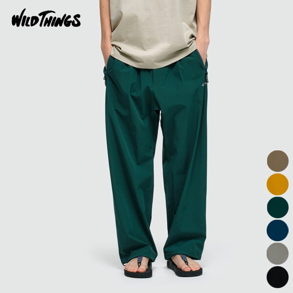 【26SS新作】ワイルドシングス WILDTHINGS エラスティック ナイロン ラックス パンツ ELASTIC NYLON LAX PANTS メンズ レディース ユニセックス ボトム ドローコード ポケット ガゼットクロッチ 伸縮性 ストレッチ性 弱撥水加工 ナイロン100 WT26036AD [ 2026 SS 春 夏 ]