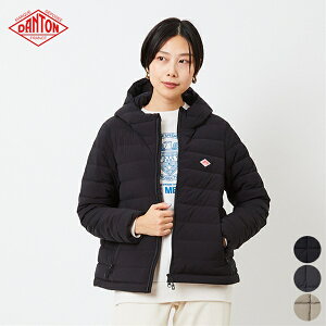 ダントン DANTON ミドル ダウン フーデッド ジャケット DT-A0186 NPS MIDDLE DOWN HOODED JACKET レディース アウター トップス フード Aライン シンプル カジュアル きれいめ ショート丈 無地 ブラック 黒 グレー グレージュ XS S M [ 2022 FW 秋 冬 ]