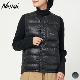 【SALE 10％OFF】ナンガ NANGA メンズ インナー ダウン ベスト ND2241-1B311 INNER DOWN VEST (MEN) トップス ジレ シンプル カジュアル アウトドア レイヤー リフレクトロゴ プリント Vネック 薄手 ロゴ 3シーズン対応 ブラック S M L [ 2023 FW 春 秋 冬 ]