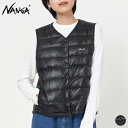 [クーポン 対象]【SALE 10％OFF】ナンガ NANGA レディース インナー ダウン ベスト ND2242-1B313 INNER DOWN VEST (WOMEN) トップス ジレ シンプル カジュアル アウトドア レイヤー リフレクトロゴ プリント Vネック 薄手 ブラック WS WM WL [ 2023 FW 春 秋 冬 ]