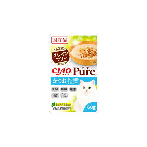 CIAO Pure パウチ かつお節・ささみ入り・60g