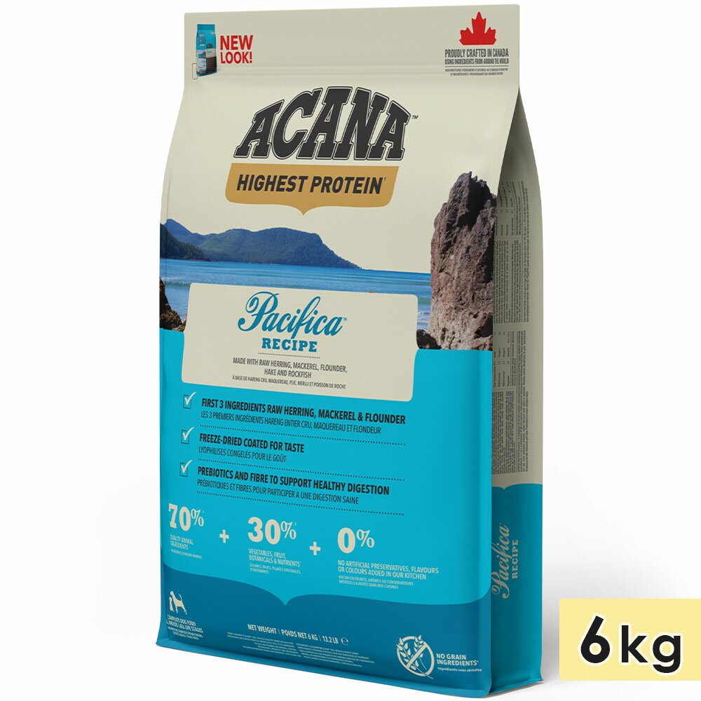 ACANA アカナ パシフィカドッグレシピ 6kg 成犬用 高齢犬用 シニア犬用 子犬用 全犬種用 ドッグフード ドライフード アカナファミリージャパン 正規品