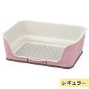 【12個セット】犬 トイレトレー ペットトレー お掃除簡単ステップ壁付トイレ レギュラーサイズ ライトピンク 犬用トイレトレー トイレ用品 メッシュ 水洗い可能...
