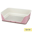 【6個セット】犬 トイレトレー ペットトレー お掃除簡単ステップ壁付トイレ ワイドサイズ ライトピンク 犬用トイレトレー トイレ用品 メッシュ 水洗い可能 子犬...