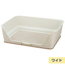 【6個セット】犬 トイレトレー ペットトレー お掃除簡単ステップ壁付トイレ ワイドサイズ アイボリー 犬用トイレトレー トイレ用品 メッシュ 水洗い可能 子犬 ...