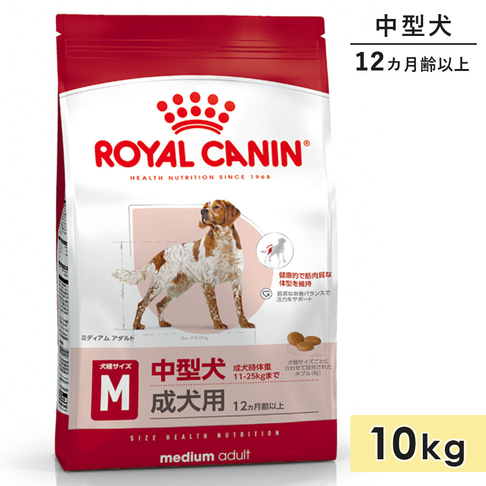 ロイヤルカナン ミディアムアダルト 10kg 成犬用 中型犬用 生後12カ月齢以上 1歳以上 ドッグフード ドライフード ROYAL CANIN 正規品