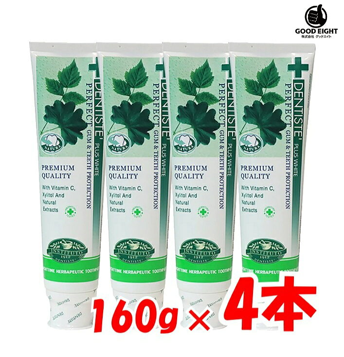 【4本セット】デンティス 歯磨き粉 160g×4本セット | DENTISTE 160g 大容量 チューブタイプ 口臭ケア 予防 寝起き口臭対策 ミントフレーバー｜世界30カ国 愛用