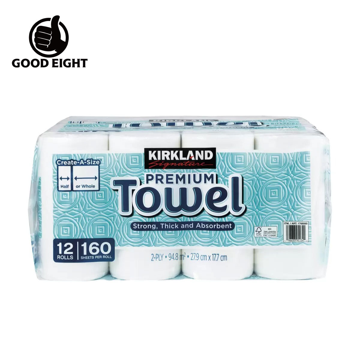 KIRKLAND カークランド シグネチャー ロールタオル(ペーパータオル) 2枚重ね 160シート 12ロール